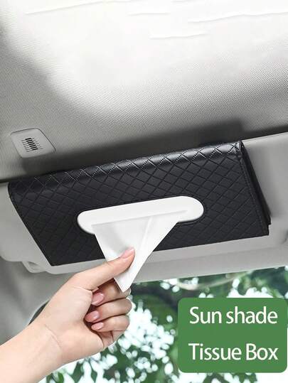 Car Tissue Box Car Sun Visor Hanging Storage Box Holder Auto Interior Sun Visor Hanging Paper Towel Car Upholstery Accessories