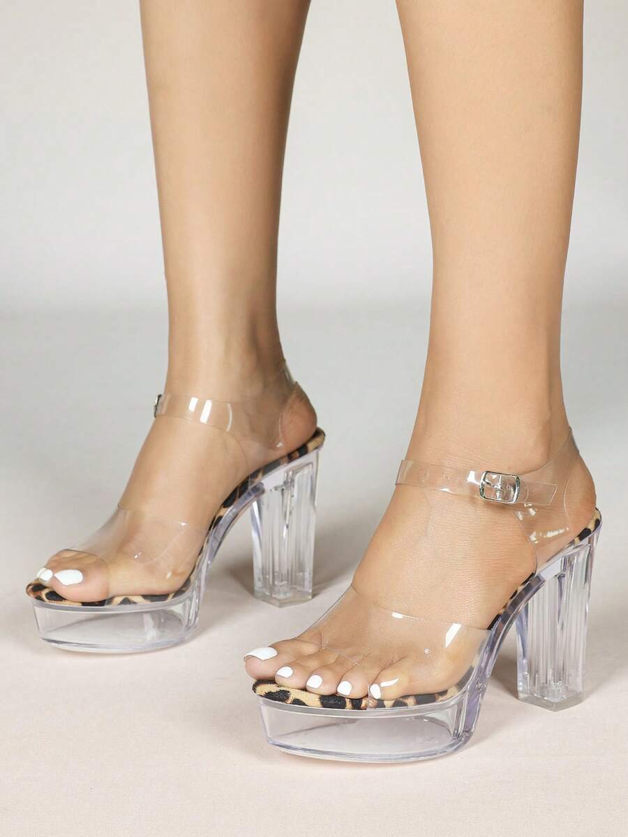 Tocuri înalte din cristal la modă europeană și americană, fund transparent din cristal, potrivite pentru modele de mașini, cluburi de noapte hoteliere, viața de noapte, dans la bară - clar - Vizualizare 1