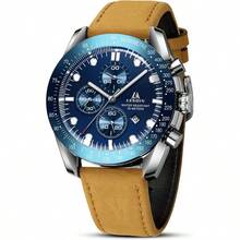 Mens Watches Leather Watch Analog Quartz Watch For Men Luminous Luxury Fashion Business Casual 30M Waterproof Men's Wrist Watches With Date - 全黑 - 查看 7