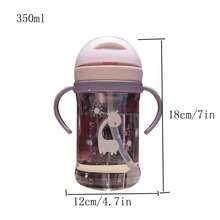 1pc Kids Water Bottle, Student Drinking Cup, Cute Water Bottle With Straw, Scaled Water Bottle, Kindergarten Suction Ball Water Bottle, Anti-Choke Straw Cup, 250ml/350ml Capacity