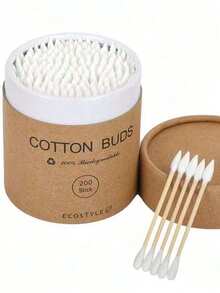 200pcs Round & Pointed Cotton Swabs In Colorful Paper Box, Disposable Makeup Remover Swabs For Nail Care And Ear Cleaning - Multicolor - View 5