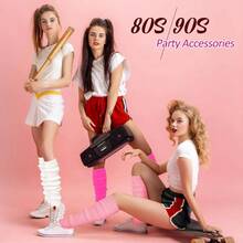 Long Leg Warmers Women 24 Inch Over Knee Knit Ribbed Leg Warmer Stirrup Yoga 80s Party Dance Ballet Supply - One Size + Pink, Rose Red, White + 3 - View 5