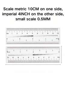 1/5pcs Transparent Flexible Nail Ruler, Wearable Nail Measurement Card With Rhinestone Size Comparison Scale, Precise Measurement Tool For Nail Salon, Popular Nail Art Accessory, Portable - Multicolor - View 3