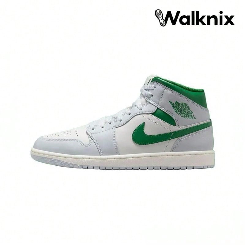 Air Jordan 1 Mid 'Summit White Lucky Green' Light-Grey Sneakers Men DQ8426-142 - 彩色 - 查看 1