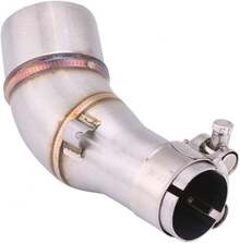 Tubo de escape del silenciador, deslizador de acero inoxidable de la motocicleta de escape Conector adaptador de tuber¨ªa de enlace medio para R25 R3 2013 2016 Plata - 1 - Ver 1