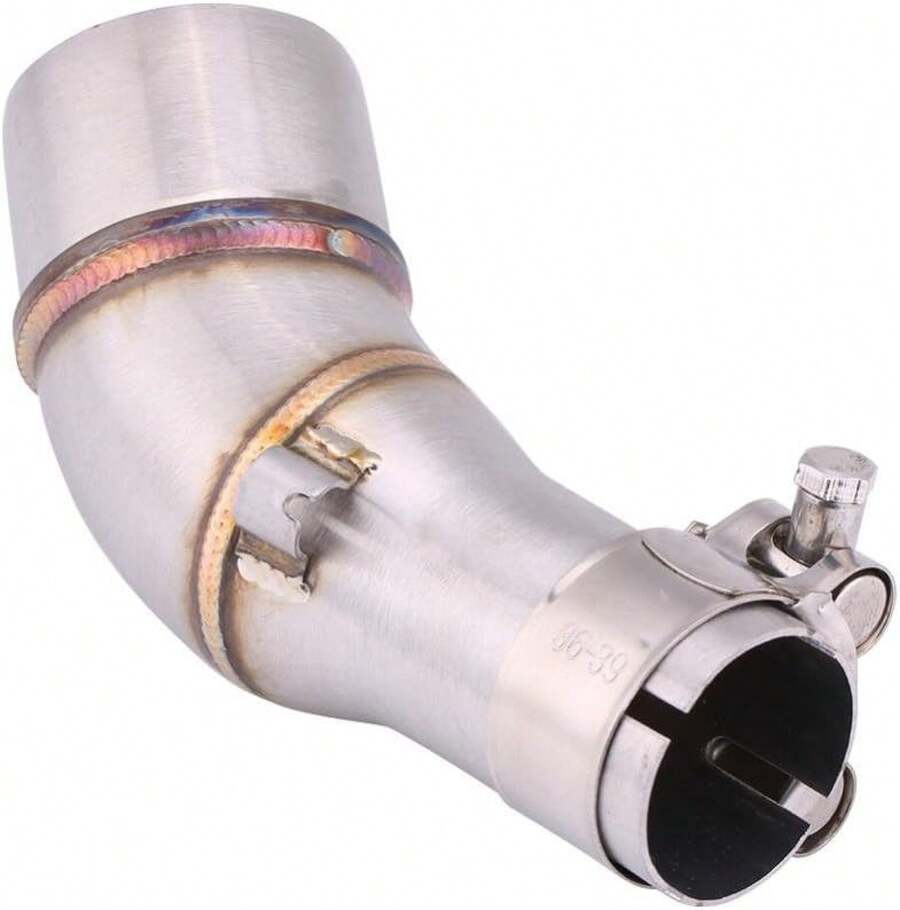 Tubo de escape del silenciador, deslizador de acero inoxidable de la motocicleta de escape Conector adaptador de tuber¨ªa de enlace medio para R25 R3 2013 2016 Plata - 1 - Ver 1