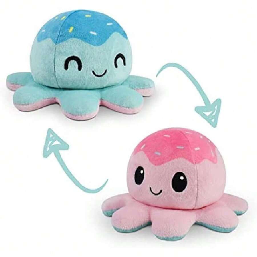 - The Original Reversible Octopus Plushie - Ice Cream - Cute Sensory Fidget Stuffed Animals That Show Your Mood,35092533 - 粉色 - 查看 1
