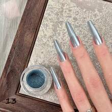 1 件装全息铬粉，闪亮亮片美甲粉，配双头眼影刷，适合美甲装饰