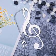 1个精美不锈钢音符书签礼品，适合音乐爱好者、书籍爱好者，也适合毕业、情人节、圣诞节、生日、周年纪念日等场合。