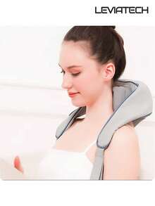 LEVIATECH 3D Kneading Massage Neck & Shoulder Massager, Rechargeable, Office Essential, Mother's Day Gift, Relieve Neck Pain, Upgraded Massage Gun, Portable