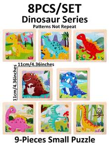 1/4/8/12/24/40片装儿童9片木制拼图玩具，完美的圣诞礼物，儿童拼图，幼儿园早教教具，适合所有年龄段自闭症儿童，理想的节日礼物