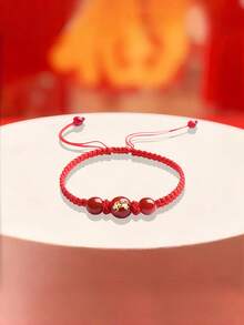 5件套中国风生肖马手链，2026马年幸运红绳手链，近年来情侣友谊手链，男女通用，2026马年红色幸运编织绳手链（女士款），中国风马珠手链，新年祝福首饰礼品 - 彩色 - 查看 8