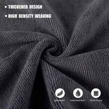 1/5/10/20片装超细纤维灰/黑色清洁布，高性能 - 不掉毛 - 不刮伤 - 超强吸水毛巾，编织材质，清洁污垢和液体，家用厨房抹布，汽车清洁抹布 - 黑色 - 查看 6