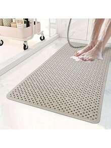 1 件防滑浴缸垫，带排水孔和吸盘的淋浴垫，柔软可机洗浴室淋浴垫，浴室配件，浴室装饰，厨房地毯，洗衣房 - 米色的 - 查看 2