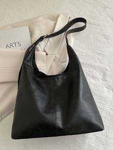 Fashionable Large Capacity Shoulder Tote Bag For Women, Design - Black - View 11