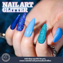 80g/2.85oz Holographic Ultra Fine Glitter, 1/128" Resin Glitter Sequins, Suitable For Tumblers, Resin Crafts, Slime, Nail Art, Holiday Decorations, Christmas Ornaments - 薄荷藍 - 查看 3