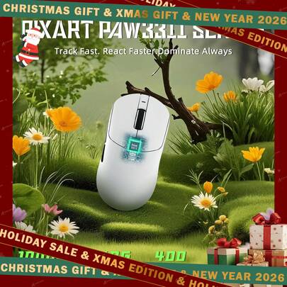 ATTACK SHARK X8SE Wireless Gaming Mouse,Adjustable 25K DPI PAW3311 Optical Sensor,Ergonomic 59g Lightweight,Triple Modes 2.4G/BT/USB-C Wired,500mAH Battery,5 Programmable Buttons For PC Christmas Gift / Xmas Gift / New Year 2026 / Holiday / Xmas Edition / Gift For Family / Year-End