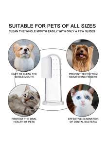 10支装狗狗牙刷套装，360度狗狗牙刷，猫咪牙刷，狗狗牙齿清洁，狗狗指套牙刷，适合小型和大型宠物