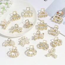 5 Stück/10 Stück/20 Stück sortierte elegante Kunstperlen Haarspangen, Metall Mini Haarklammern, saisonale dekorative Geschenk Haarzubehör, Mode Haarklammern, Frauen Haarklammern - Verschiedenfarbig - Übersicht 9