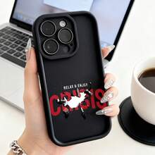 Funda de Teléfono Crisiss Diseño Relájate y Disfruta para iPhone 14 13 12 11 Pro Max y  Galaxy S23 S22 S21 S20 Plus Funda Protectora para Pareja Regalo para Novio Novia Regalo de Vacaciones - Burdeos - Ver 3