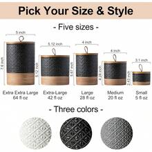 Fast Delivery Ceramic Jars With Airtight Lid, Coffee Container Canister Kitchen Food Storage Jar With Lid Spice Sugar Tea Bag, Stackable Decorative Jars Countertop, Pantry, Black & 5 Fl.Oz XPH8 - 灰色 - 查看 8