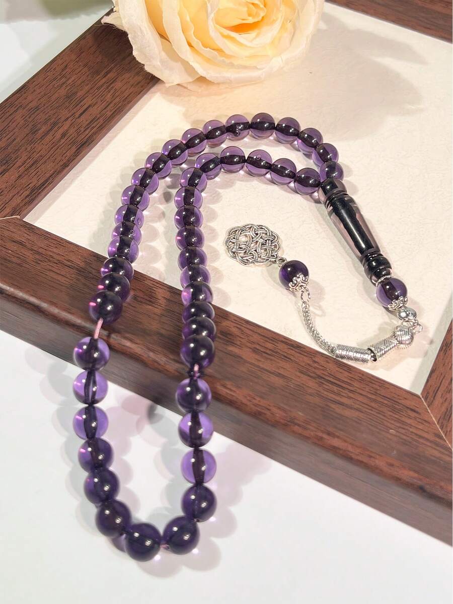 1pc Muslim Religious 45 Beads Acrylic Single Strand Tasbih/Misbaha Prayer Beads, Durable Acrylic Material For Daily Islamic Ritual Use - Multicolor - View 1