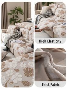 1pc All Season Jacquard Plush Anti-Slip Sofa Seat Cushion Cover, Soft & Skin-Friendly Modern Style, Pet-Proof Elastic Sofa Slipcover For Living Room L-Shaped Combination Sofa And 1/2/3/4 Seater Sofa (Sold Individually) - Coffee Brown - View 8