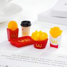 1/3/5pcs Valentine's Day Creative Realistic Fried Chicken, French Fries, Potato Patty Food Toys, Miniature Dollhouse DIY Decor Accessories, Car/Desktop Small Ornaments - Multicolor - View 10