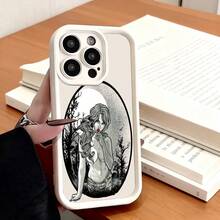 Funda de teléfono con diseño de arte de mujer gótica para iPhone 14 15 13 Pro Max y  Galaxy S23 S22 S21 Plus, funda de teléfono para pareja, regalo para novio y novia, presente de vacaciones - Blanco - Ver 7