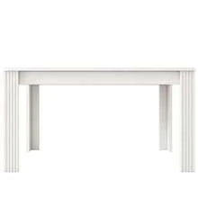 Esszimmertisch, Zeitgemäßer Esstisch, Robuster Esstisch, Tisch mit vier Beinen,Eichenholztisch, Rechteckiger Esstisch, Kaffee-Freizeittisch, Modern einfacher Esstisch, Beton-Optik[OLD SKU:WF312300AAB] - Blanc - Voir 5
