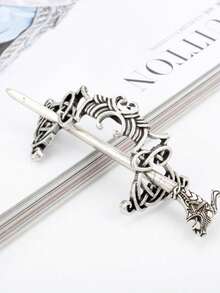 Viking Hair Clip Celtic Knot Crown Retro Metal Hair Stick Rune Dragon Slide Hair Clip Hair Accessories For Women - Multicolor - View 5