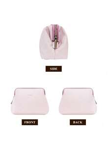 La Mer 新款樱花粉色大开口化妆包 - 旅行洗漱包、便携式化妆盒、奢华收纳袋、超大开口设计、防水面料、多功能旅行收纳包 - 櫻花粉 - 查看 4