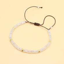 1PC 4mm Natural Stone Bracelet, Amethyst Wood Grain Turquoise Design For Gift Exchange Handmade Braided Unisex Beaded Bracelet Bridal Shower Festival Travel All Seasons Fashion Bohemian Retro Accessories - 壽山石(優化) - 查看 8