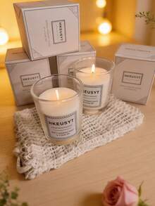 Fragrant Premium Scented Candle, Long-Lasting High-Quality Aromatherapy Candle, Romantic Atmosphere Candle Gift Gifts Birthday Graduation - White - View 2