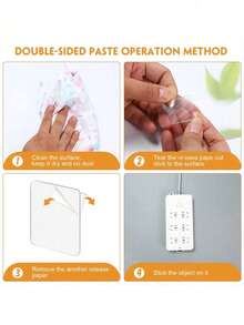 25/50pcs Strong Double-Sided Transparent Removable Nano Tape, Suitable For Hanging Items, Home, Carpets, Etc. Square Waterproof Nano Double-Sided Adhesive Tape Hooks, Applicable For Kitchen, Bathroom, Bedroom, Living Room And Other Occasions, Can Also Be Used As Fashionable Tapes, Wall Stickers And Other Home Supplies. Multi-Purpose Removable, Suitable For Wall Hanging, DIY Crafts, Home And Office Decoration. - Multicolor - View 5