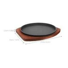 MAGICLULU Juego De Platos De Fajita De Hierro Fundido Sarten Antiadherente Con Bandeja Plato De Carne Japones Parrilla Para Barbacoa De 8 2 Pulgadas Para El Hogar Barbacoa Restaurante - comosemuestra - Ver 2