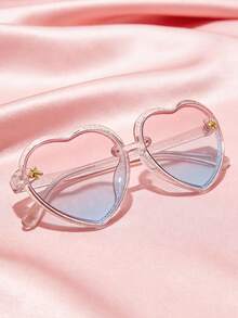 1 Pair Cute Cartoon Pink Shiny Heart Girls Eyeglasses - Baby Pink - View 2