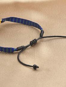 1pc Bohemian 18K Gold Plated Cubic Zirconia Braided Adjustable Bracelet For Women