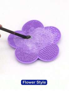 1pc Silicone Apple-Shaped Suction Cup Makeup Brush Cleaning Mat, Beauty Tool Cleaning Pad - Multicolor - View 3