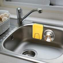 2 Sets Gold Adhesive Sponge Holder, Stainless Steel Dish Sponge Drainer Rack, Kitchen Accessories - Gold - View 7