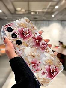 1个亮丽花卉幸运手机壳，柔软保护套，兼容华为荣耀、红米、三星Galaxy A04e/12/A13/A14/A34/A50/A52/A53/A54/S21/S22/S23/S24/S25/S25 Ultra、6A/7A/8A、12T/13T/S26/S26 Plus/S26 Ultra - 無色 - 查看 6