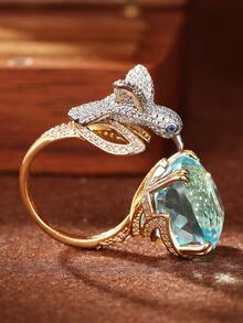 1 Chiếc nhẫn Cubic Zirconia thời trang dành cho nữ, quà tặng tiệc cưới, đính hôn, ngày lễ tình nhân - 1 # - Xem 4