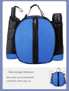 1个7/6/5号篮球/足球包，圆形单肩背包，两侧网袋可存放水瓶/雨伞，男女通用运动斜挎包，情侣休闲背包，便携式篮球/足球收纳包，适用于7/6/5号球 - 彩色 - 查看 12