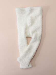 1pc Baby Thick Thermal Lined Solid Color Tights, Suitable For Winter, Warm And Comfortable - White - View 5