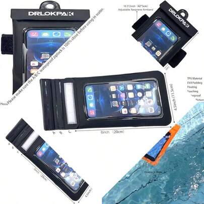 Waterproof Phone Case Armband For Surfing - Keeps Phone Dry & Floating