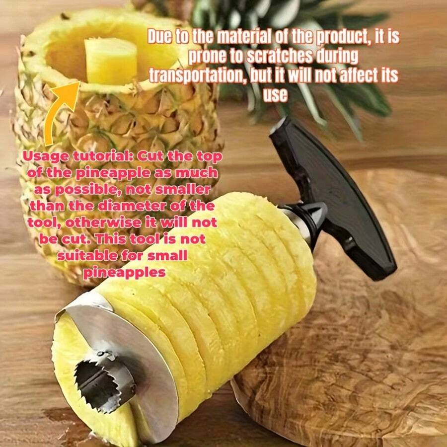 Stainless Steel Pineapple Slicer - Easily Slice And Peel Pineapple, Sharp Blades For Precise Fruit Cutting, Durable Kitchen Tool For Pineapple Handling, Suitable For Making Pineapple Pie, Canned Pineapple And More, Pineapple Corer, Durable Kitchen Tool, Efficient Pineapple Processing, A Great Gift Choice For Pineapple Lovers, Fruit Corer, Fruit Tool, Suitable For Home, Homestay, Hotel And More (Random Color)