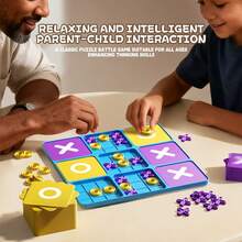 1pc 9-Grid XO Tic Tac Toe Board Game, Trains Logic Thinking, Perfect Gift For Birthday, Valentine's Day, Thanksgiving And Holidays, Great Thanksgiving Choice - Multicolor - View 2