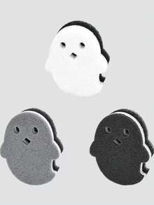 3pcs/Set Multi-Purpose Ghost Cleaning Sponge, Double-Sided 3-Layer Cleaning Sponge For Bathroom, Kitchen - Multicolor - View 12