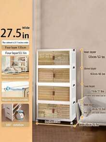2/3/4/5 Layers Home Decorations Display Rack Big Capacity Storage Cabinet Plastic Foldable Shoe Shelf Collapsible Clear Shoe Boxes Stackable With Door Easy Assembly Living Room Stuff - 白色 - 查看 9