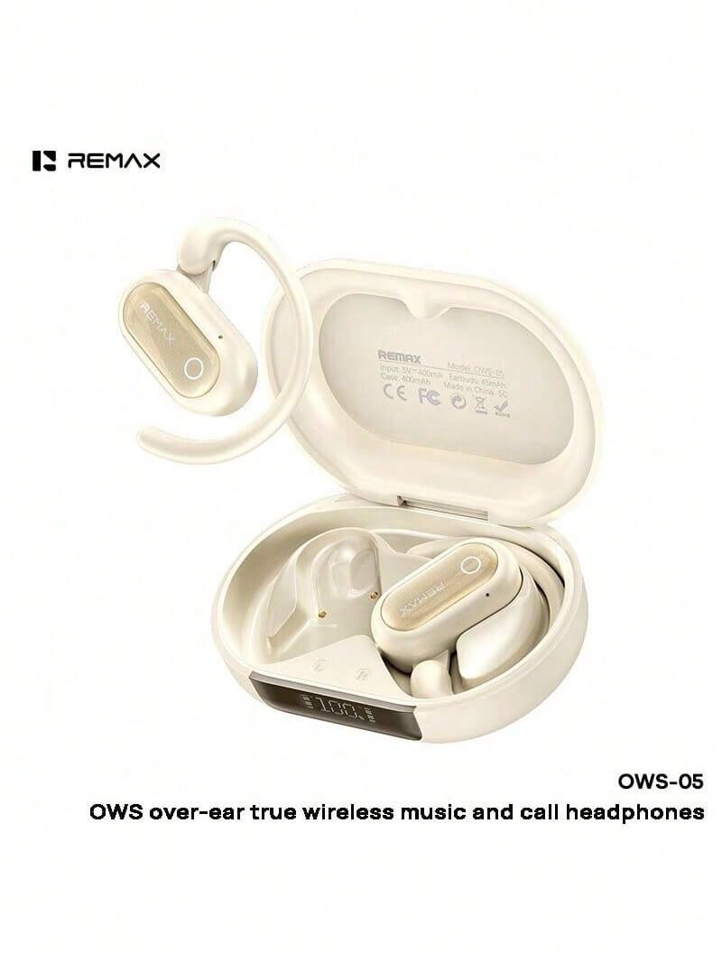REMAX OWS-05 蓝牙无线耳机：特点包括双耳挂式设计、电池续航时间长、通话清晰、连接稳定、轻巧结构和优质手感。 - 雲岩米 - 查看 1